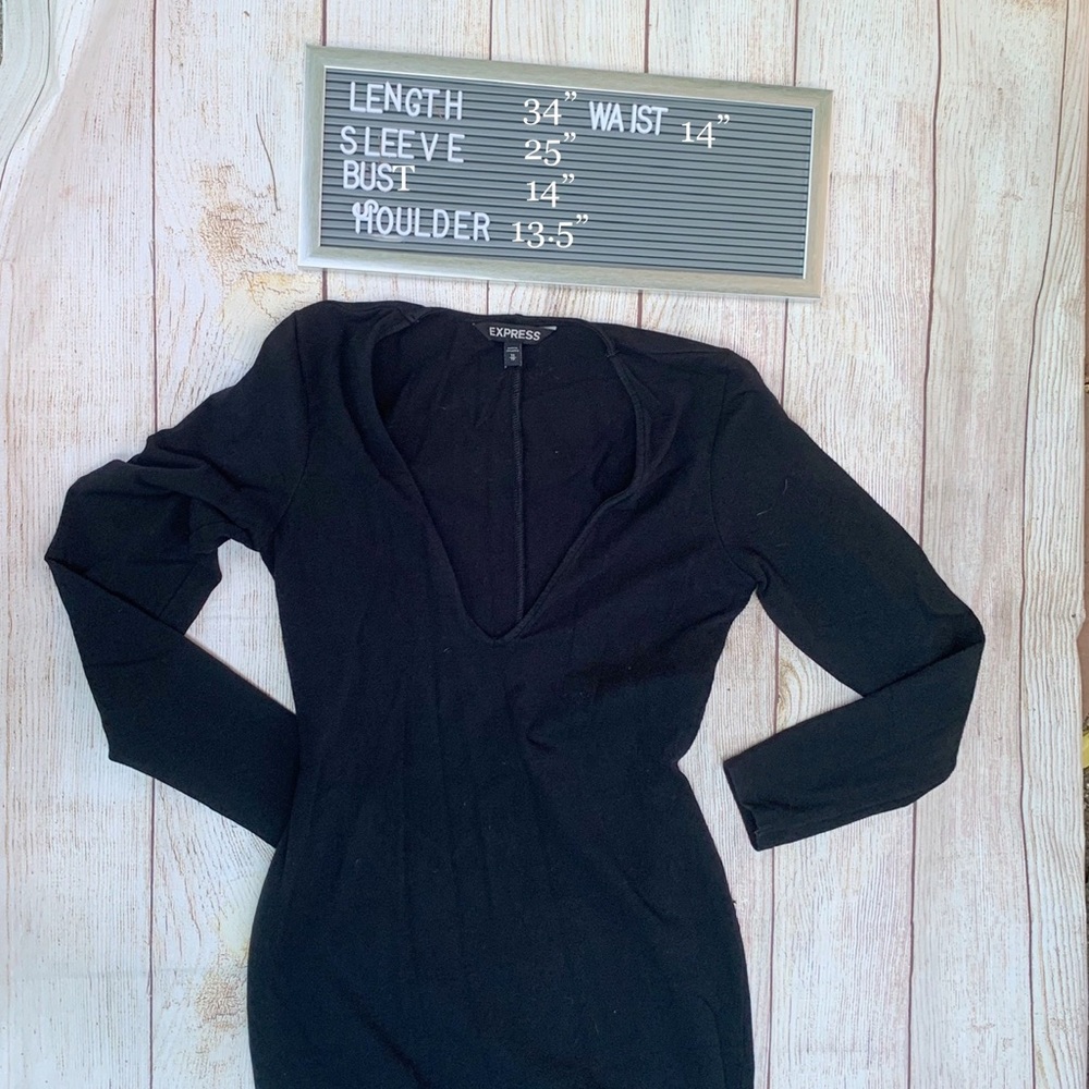 EXPRESS bodycon fitted scoop neck dress